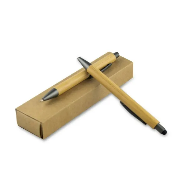  Writing set, bamboo ball pen with touch pen and mechanical pencil wood