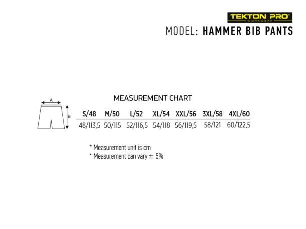 HAMMER BIB PANTS RADNI POLUKOMBINEZON - TEKTON PRO Tamnosiva