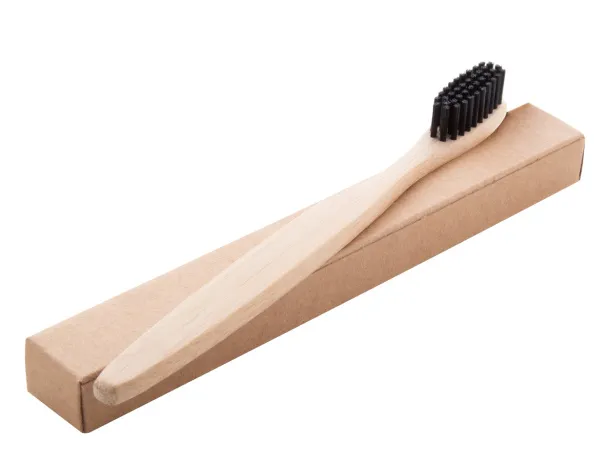 Boohoo Mini kids bamboo toothbrush Black Natural