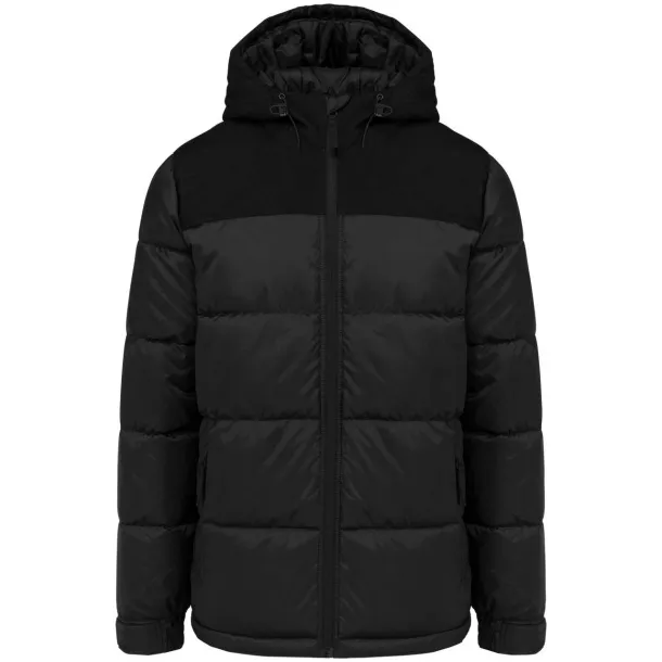  UNISEX BI-TONE PADDED JACKET WITH HOOD - Kariban Black