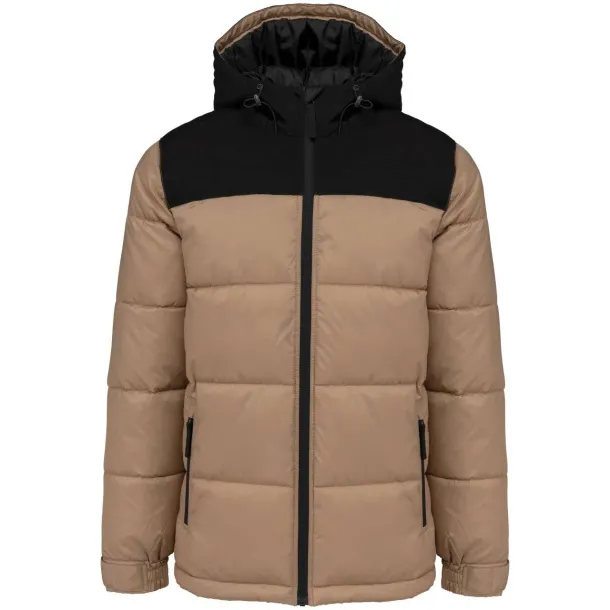  UNISEX BI-TONE PADDED JACKET WITH HOOD - Kariban Wet Sand Black