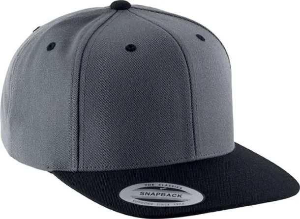  FLAT PEAK CAP - 6 PANELS - K-UP Tamno siva Black