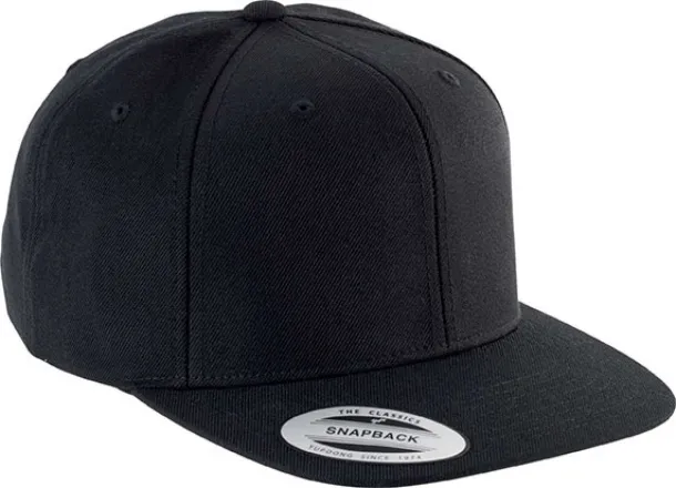  FLAT PEAK CAP - 6 PANELS - K-UP Black Black