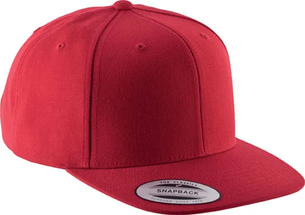  FLAT PEAK CAP - 6 PANELS - K-UP Red Red