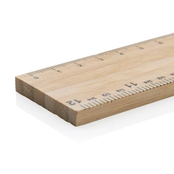  Timberson extra thick 30cm double sided bamboo ruler - XD Collection brown 