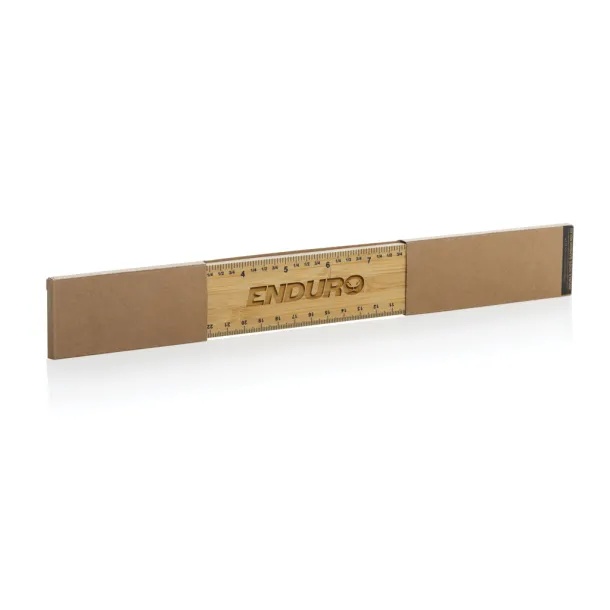  Timberson extra thick 30cm double sided bamboo ruler - XD Collection brown 