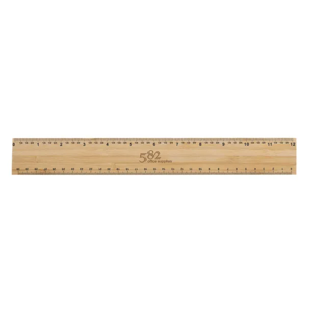  Timberson extra thick 30cm double sided bamboo ruler - XD Collection brown 