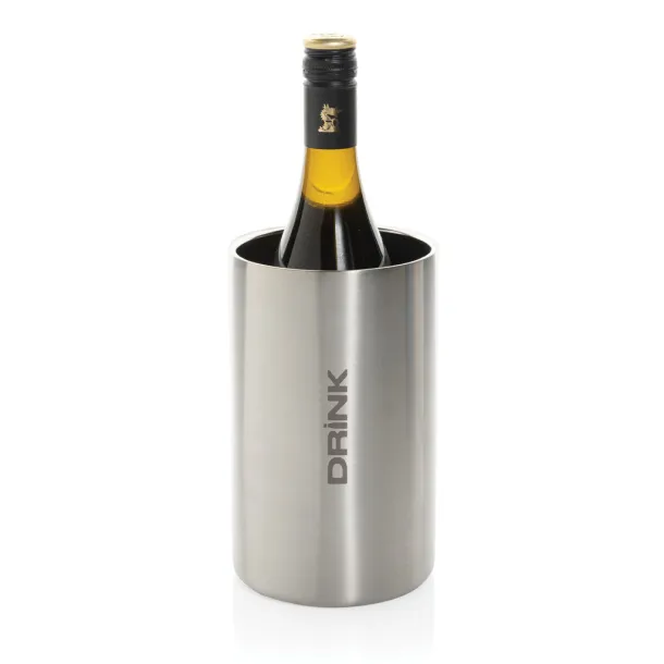 Vino RCS certified recycled stainless steel wine bucket - XD Collection Silver 