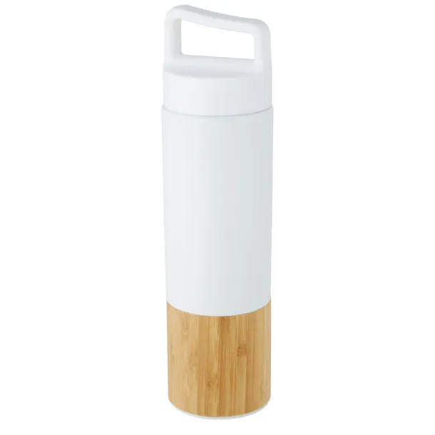 Torne 540 ml copper vacuum insulated stainless steel bottle with bamboo outer wall - Unbranded White