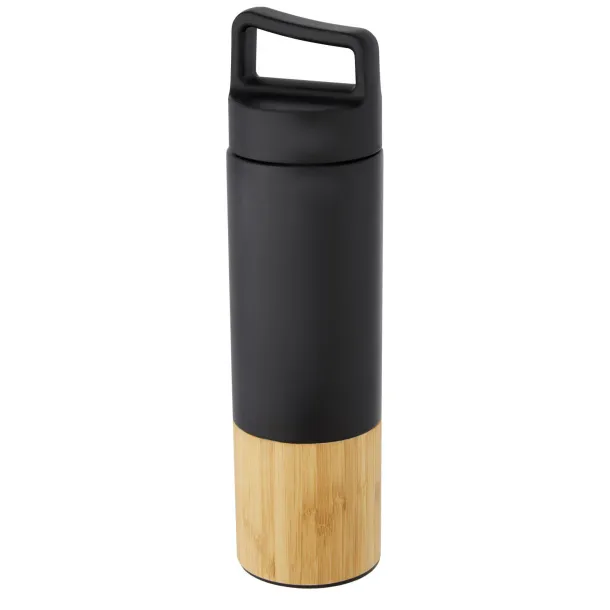 Torne 540 ml copper vacuum insulated stainless steel bottle with bamboo outer wall - Unbranded Solid black