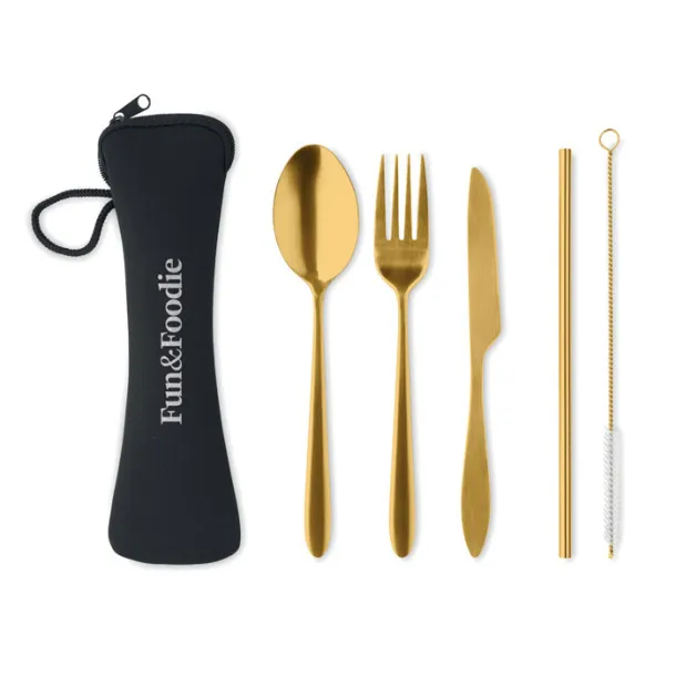 5 SERVICE Cutlery set stainless steel Gold