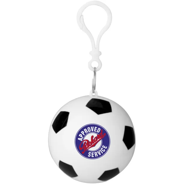 Xina rain poncho in storage football with keychain - Bullet Solid black White