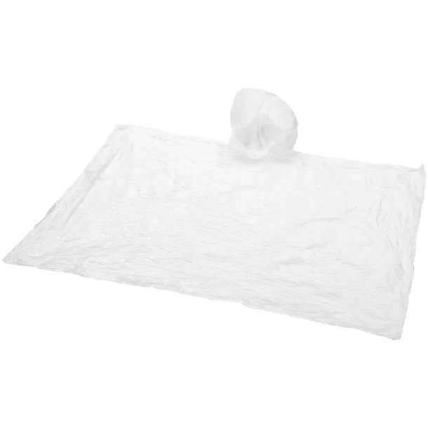 Xina rain poncho in storage football with keychain - Bullet Solid black White