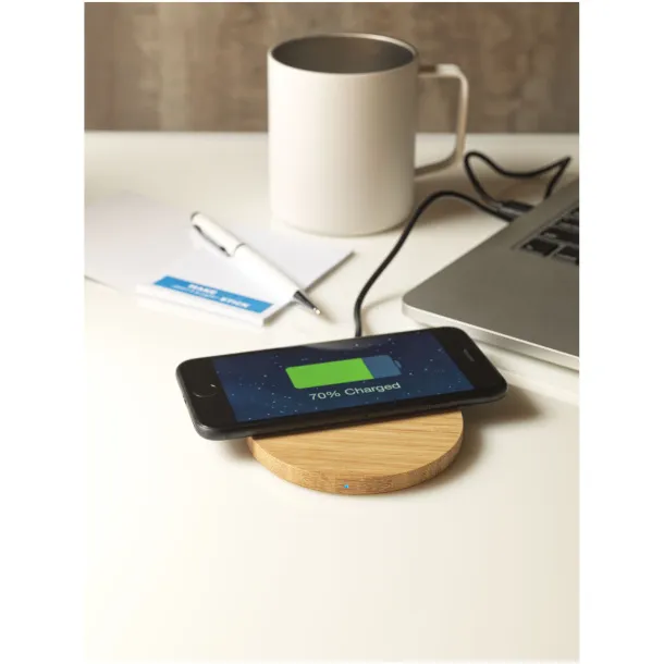 Essence bamboo wireless charging pad Natural