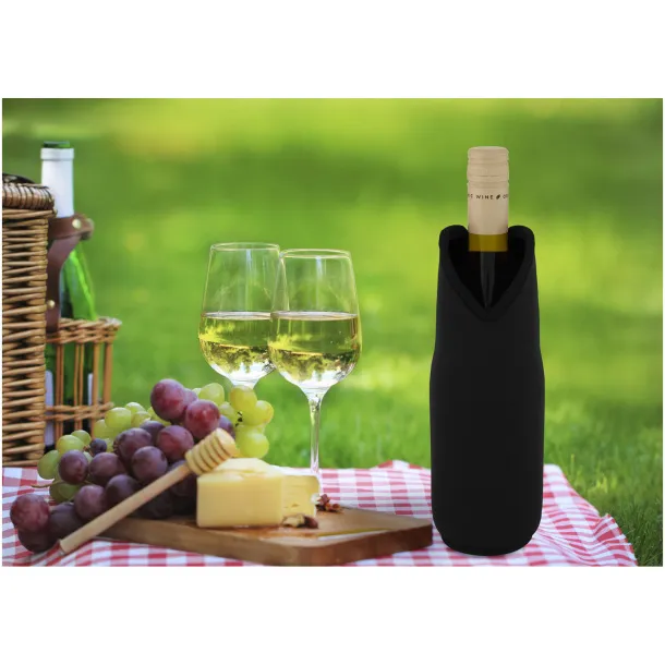 Noun recycled neoprene wine sleeve holder Solid black