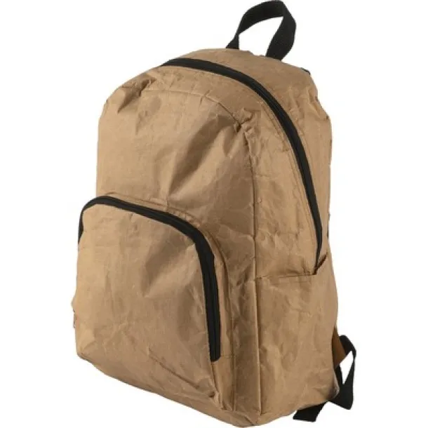  Laminated paper backpack cooler bag brown