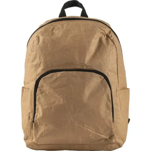  Laminated paper backpack cooler bag brown