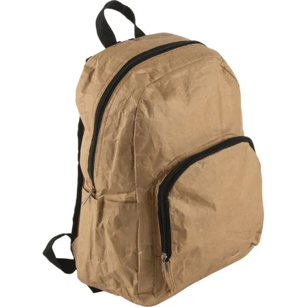  Laminated paper backpack cooler bag brown