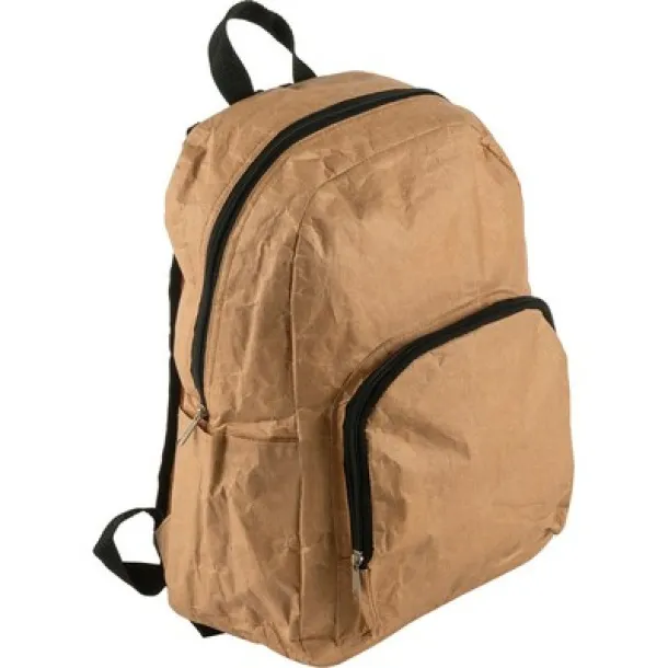  Laminated paper backpack cooler bag brown