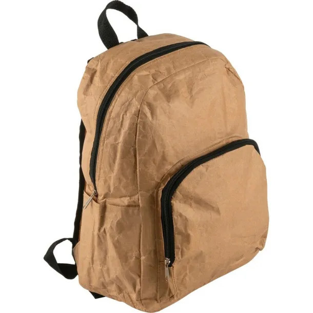  Laminated paper backpack cooler bag brown