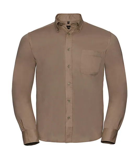  Long Sleeve Classic Twill Shirt - Russell Collection Khaki