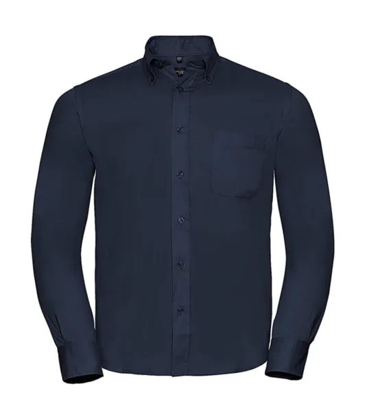  Long Sleeve Classic Twill Shirt - Russell Collection French Navy