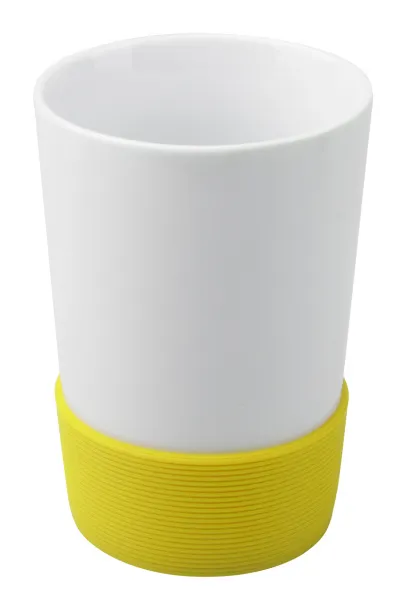 Grippy mug with silicone White Yellow