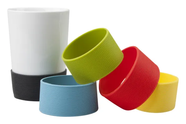 Grippy mug with silicone White Yellow