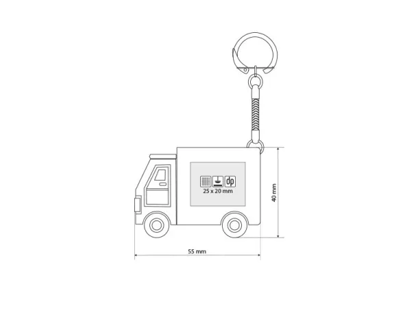 HUGO key holder with tape measure Blue