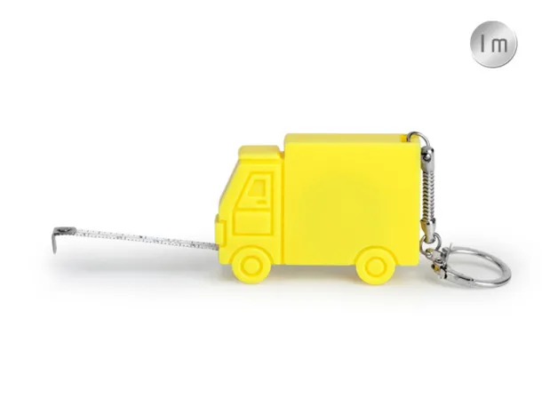 HUGO key holder with tape measure Yellow