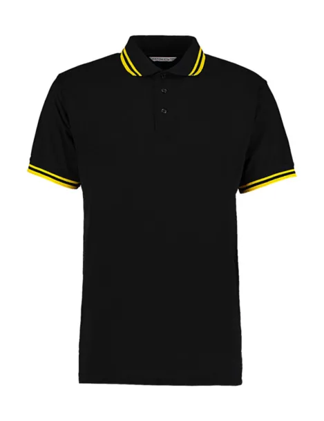  Classic Fit Tipped Collar Polo - Kustom Kit Black Yellow