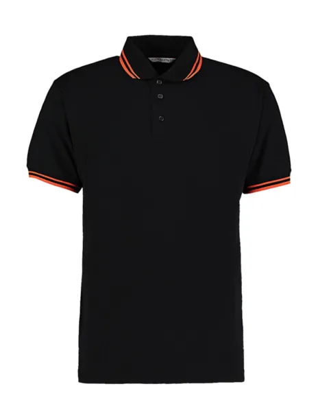  Classic Fit Tipped Collar Polo - Kustom Kit Black Narančasta