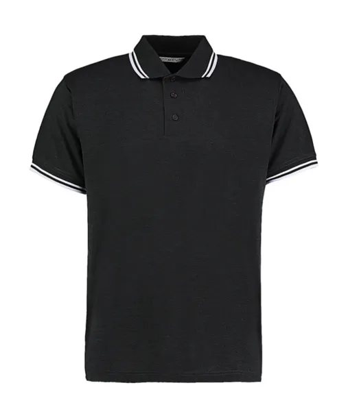  Classic Fit Tipped Collar Polo - Kustom Kit Graphite Bijela