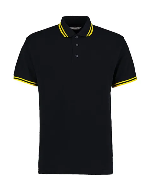  Classic Fit Tipped Collar Polo - Kustom Kit Navy Sun Yellow