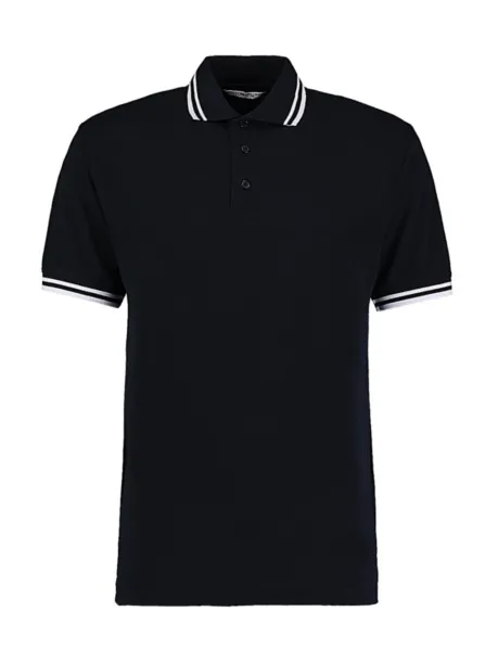  Classic Fit Tipped Collar Polo - Kustom Kit Navy Bijela