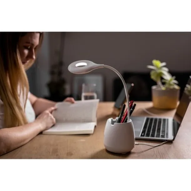  Desk lamp, wireless speaker 3W, phone stand, pen holder Bijela