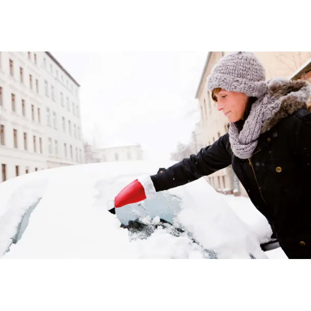 WARMIX Car ice scraper w/ mitten Red