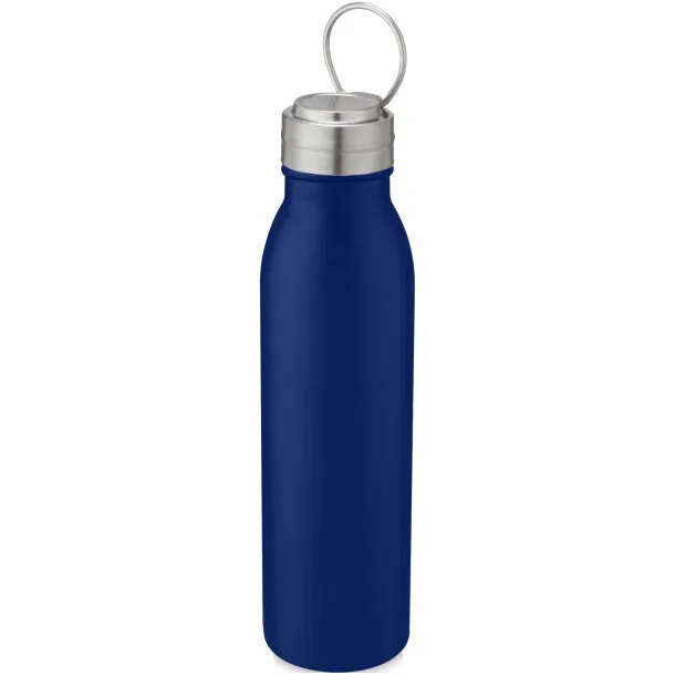 Harper 700 ml stainless steel sport bottle with metal loop - Unbranded Mid blue