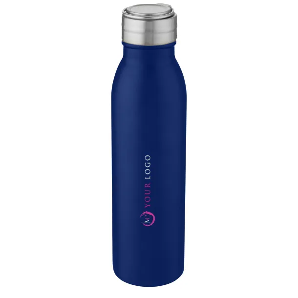 Harper 700 ml stainless steel sport bottle with metal loop - Unbranded Mid blue