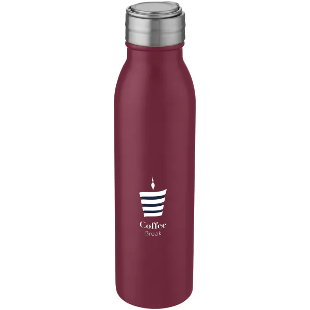 Harper 700 ml stainless steel sport bottle with metal loop - Unbranded Red