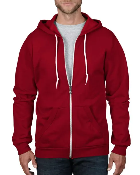  ADULT FULL-ZIP HOODED FLEECE - Anvil Red