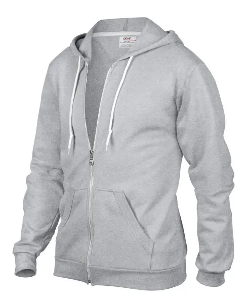  ADULT FULL-ZIP HOODED FLEECE - Anvil Sports Grey