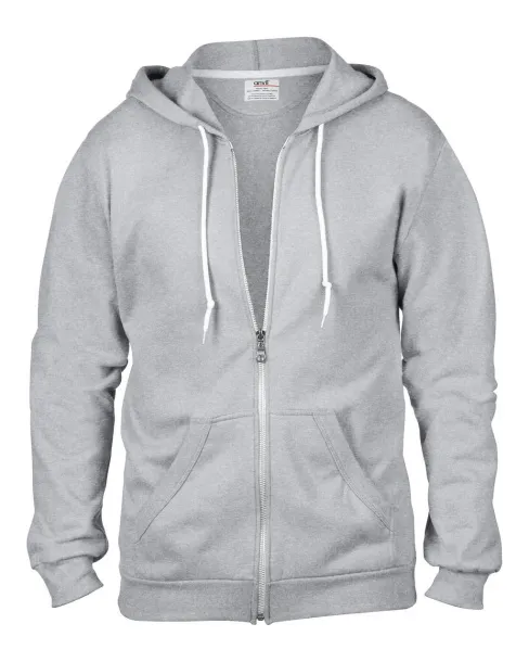  ADULT FULL-ZIP HOODED FLEECE - Anvil Heather Grey