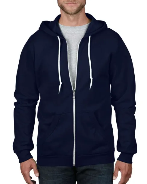  ADULT FULL-ZIP HOODED FLEECE - Anvil Navy