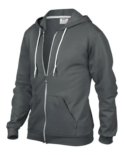  ADULT FULL-ZIP HOODED FLEECE - Anvil Charcoal