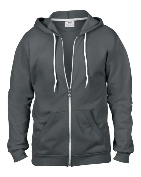  ADULT FULL-ZIP HOODED FLEECE - Anvil Charcoal