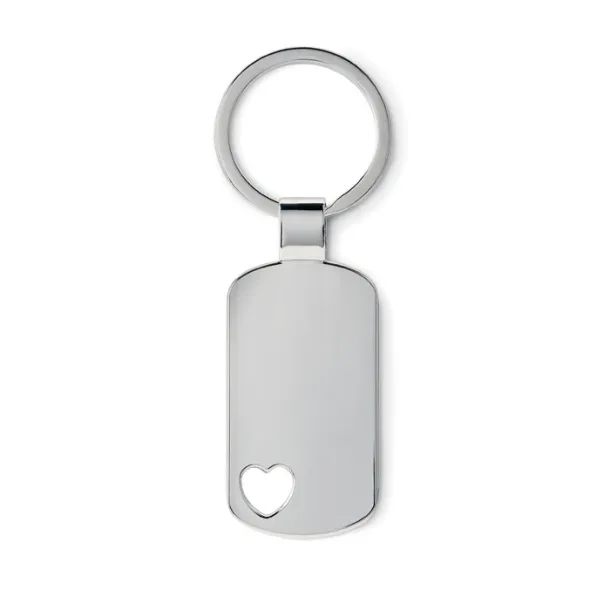 CORAZON Keyring with heart detail Matt Silver