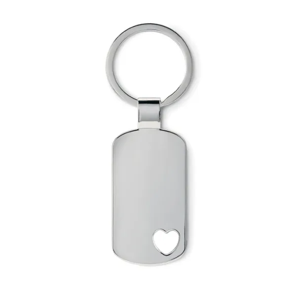 CORAZON Keyring with heart detail Matt Silver