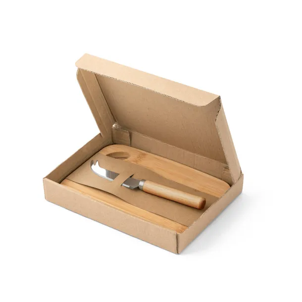 CAPPERO Set with board and cheese knife Natural