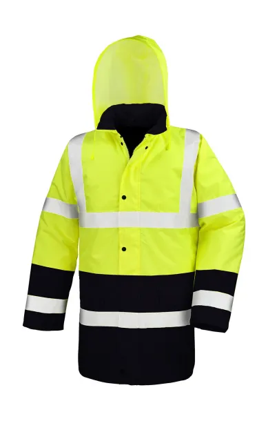  Core Motorway 2-Tone Safety Coat - Result Safe-Guard Fluorescent Yellow Black